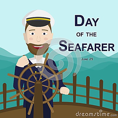 DayÂ of theÂ Seafarer, 25 June. Cartoon Illustration
